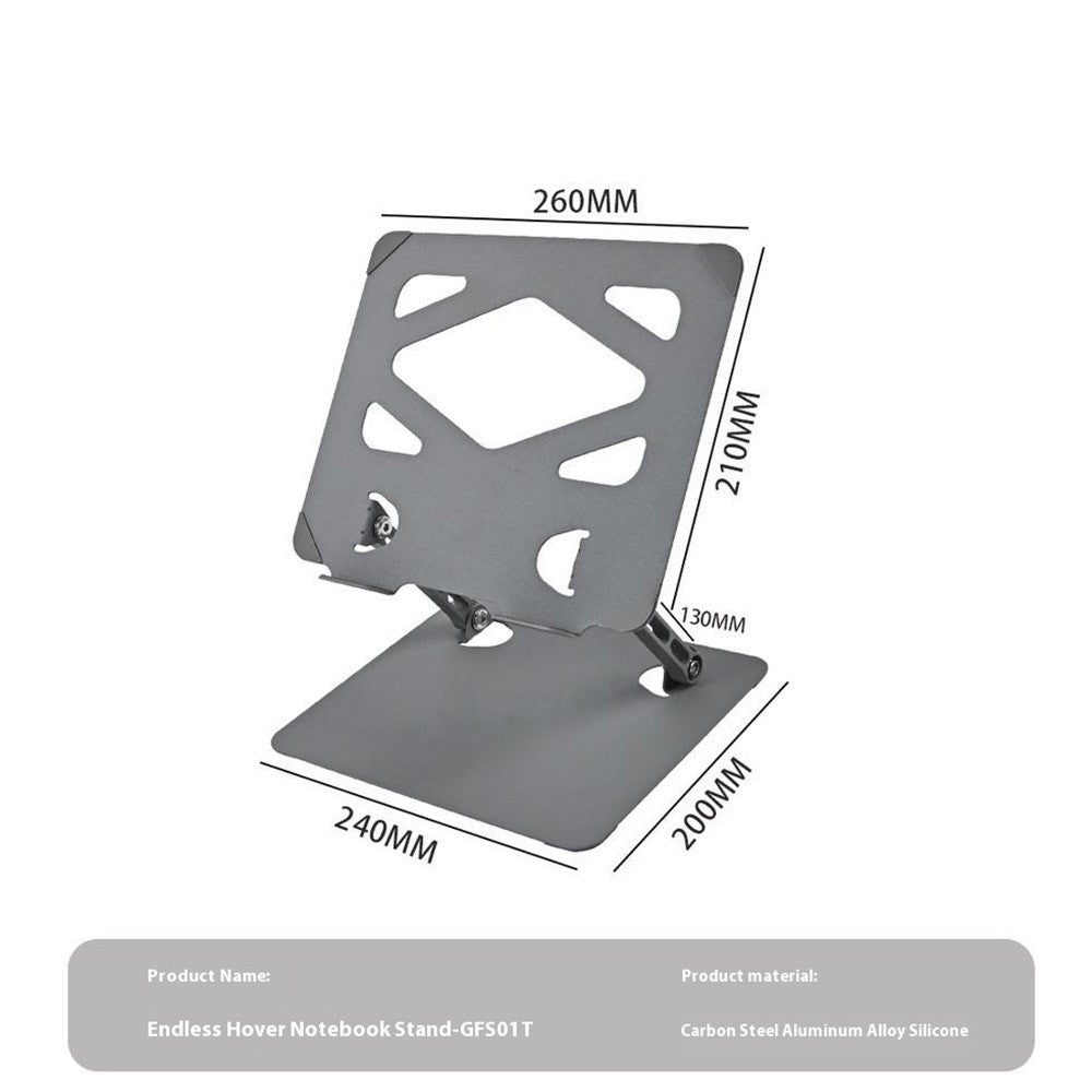 GFS01-T Carbon Steel Laptop Stand Adjustable Height Cooling Bracket for Notebooks Up to 17.3 Inch