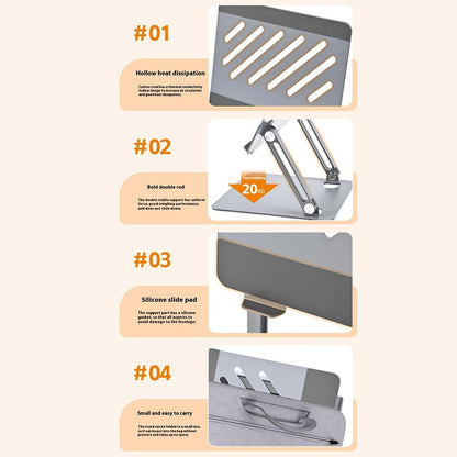 GFS02-T Carbon Steel Laptop Cooling Stand Adjustable Height Foldable Notebook Holder Bracket