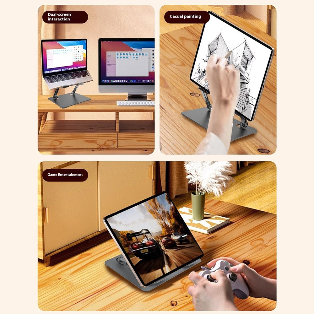 GFS04-T Laptop Cooling Stand Adjustable Height Carbon Steel Foldable Tablet Holder Notebook Bracket