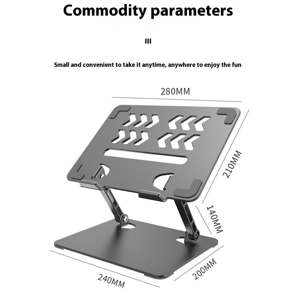 GFS04-T Laptop Cooling Stand Adjustable Height Carbon Steel Foldable Tablet Holder Notebook Bracket
