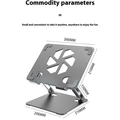 GFS06-T Carbon Steel Laptop Cooling Stand Adjustable Height Hollow Out Tablet Support for Notebooks