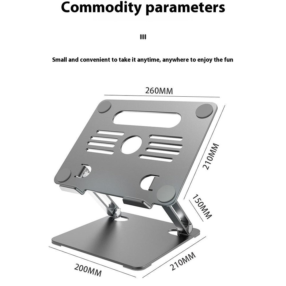 GFS08-T Notebook Bracket Carbon Steel Laptop Cooling Stand Adjustable Height Hollow Out Tablet Support