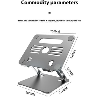 GFS08-T Notebook Bracket Carbon Steel Laptop Cooling Stand Adjustable Height Hollow Out Tablet Support