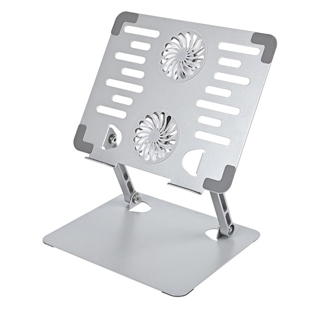 GFF01-T Carbon Steel Laptop Cooling Stand Adjustable Height Foldable Tablet Stand with Fan for Notebooks