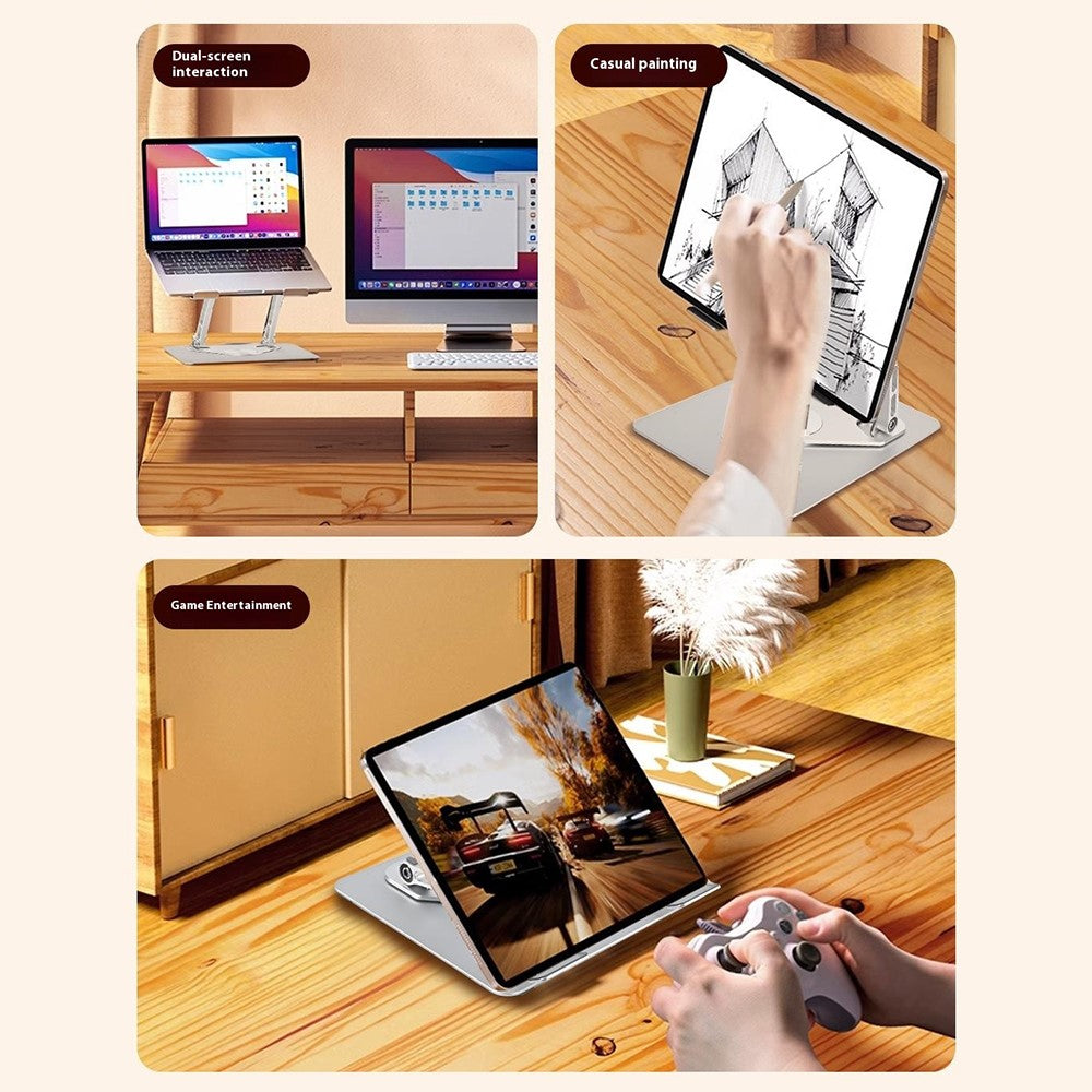 GFF01-T Carbon Steel Laptop Cooling Stand Adjustable Height Foldable Tablet Stand with Fan for Notebooks