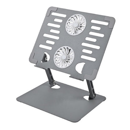 GFF01-T Carbon Steel Laptop Cooling Stand Adjustable Height Foldable Tablet Stand with Fan for Notebooks
