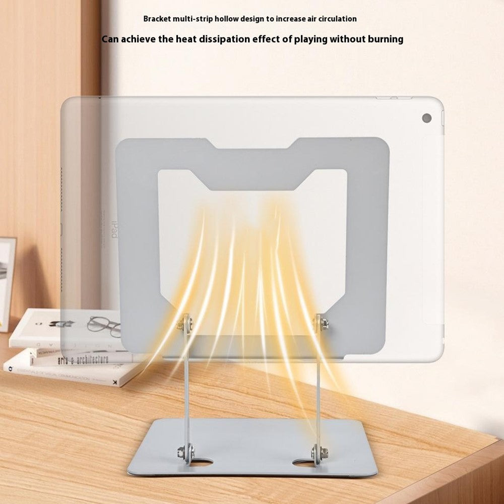 GFS012-T Foldable Carbon Steel Laptop Cooling Stand Adjustable Height Hollow Out Tablet Support