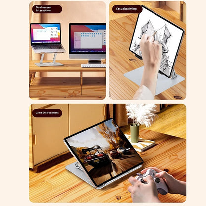 GFS13-TT Foldable Desktop Stand for Laptop Carbon Steel Adjustable Height Notebook Bracket