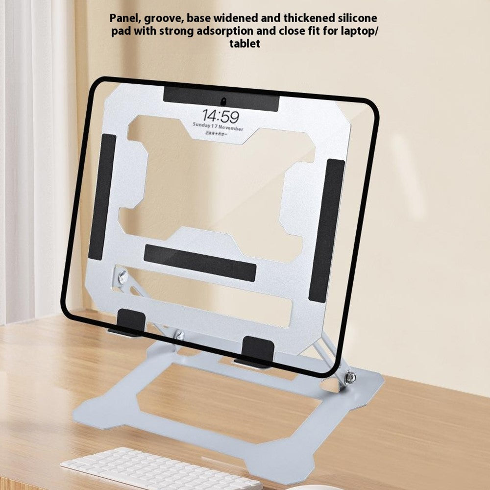 GFS14-TT 5kg Load Bearing Carbon Steel Laptop Cooling Stand Adjustable Height Hollow Out Tablet Support