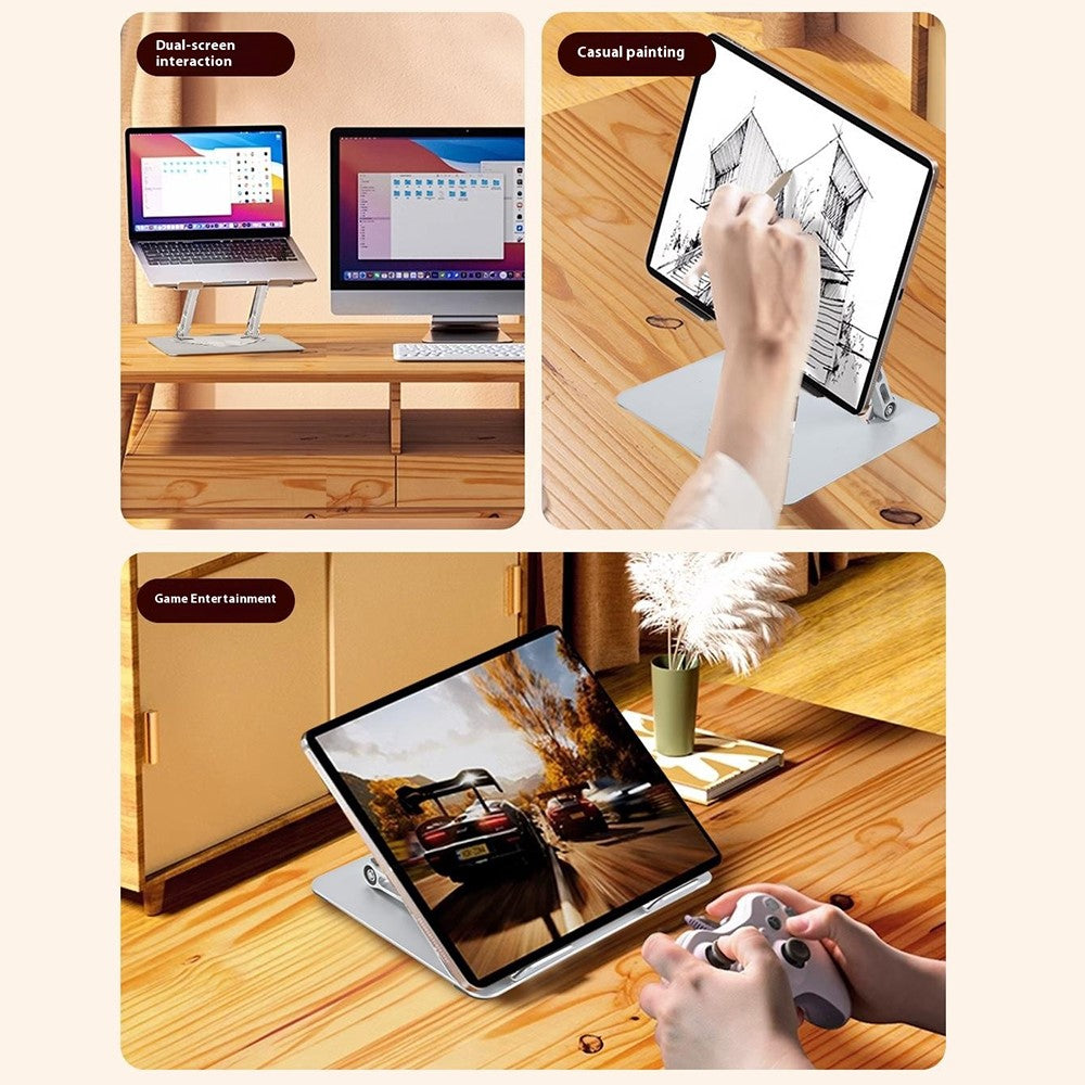 GFS14-TT 5kg Load Bearing Carbon Steel Laptop Cooling Stand Adjustable Height Hollow Out Tablet Support
