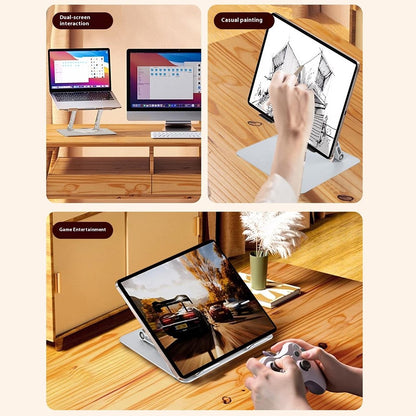 GFS14-TT 5kg Load Bearing Carbon Steel Laptop Cooling Stand Adjustable Height Hollow Out Tablet Support