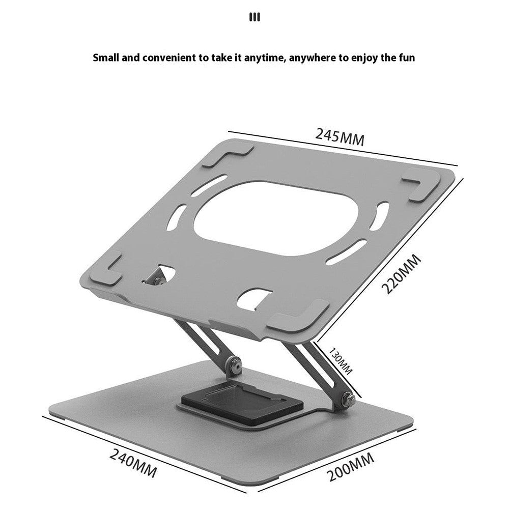 GFX07-T Laptop Holder Cooling Stand Adjustable Height 360 Degree Rotating Carbon Steel Foldable Bracket