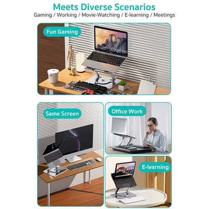 COTECI BS-007 Foldable Laptop Stand 360-Degree Rotatable Aluminum Alloy Adjustable Tablet Holder