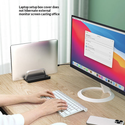 L501 2-Slot Vertical Laptop Stand ABS + Aluminum Alloy Adjustable Desktop Notebook Storage Holder Support