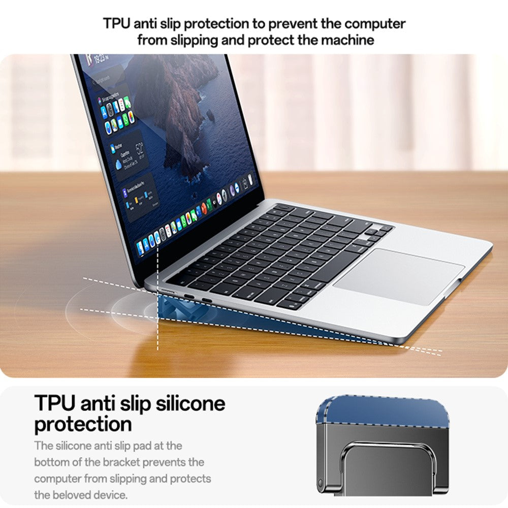 YESIDO LP11 2Pcs Laptop Riser Stand Zinc Alloy Adjustable Height Cooling Stand for Notebook Triangular Support