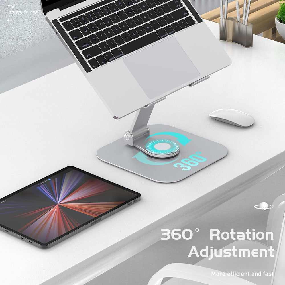 R-JUST BJ01-02 360 Degree Rotation Notebook Lifting Bracket Aluminum Alloy Laptop Riser Stand