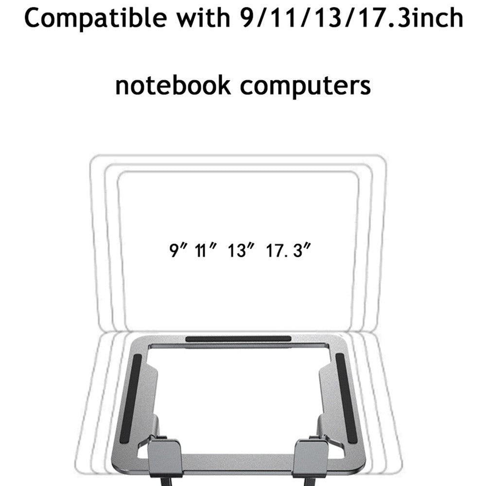 D147 360 Degree Rotating Laptop Lifting Bracket Aluminum Alloy Notebook Cooler Desktop Stand