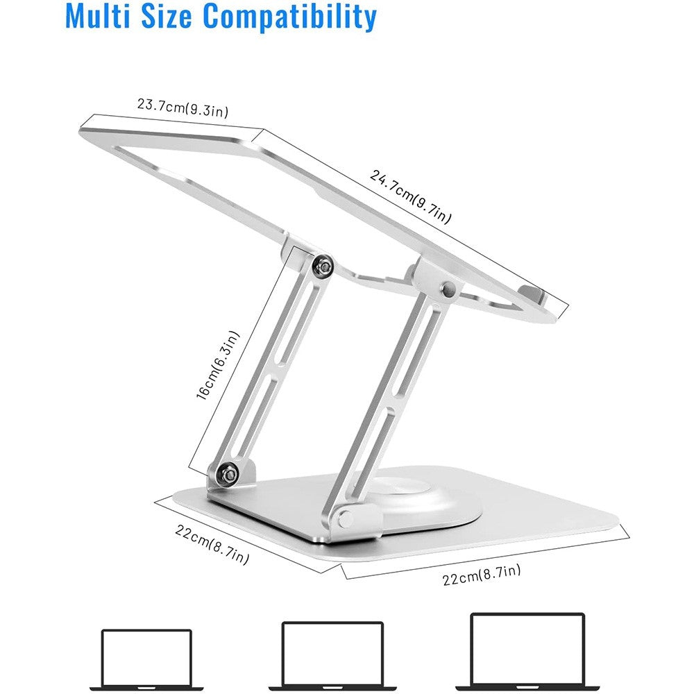 D147 360 Degree Rotating Laptop Lifting Bracket Aluminum Alloy Notebook Cooler Desktop Stand