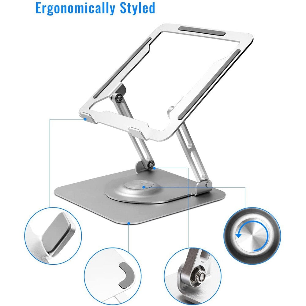 D147 360 Degree Rotating Laptop Lifting Bracket Aluminum Alloy Notebook Cooler Desktop Stand