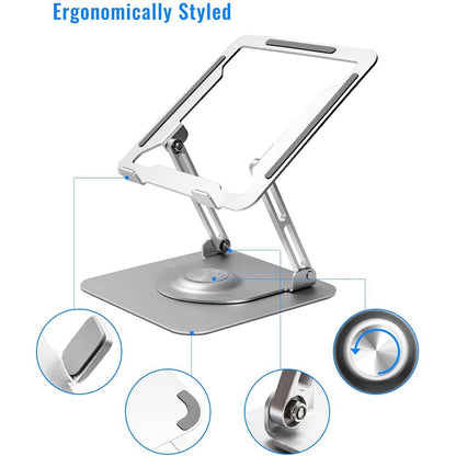 D147 360 Degree Rotating Laptop Lifting Bracket Aluminum Alloy Notebook Cooler Desktop Stand