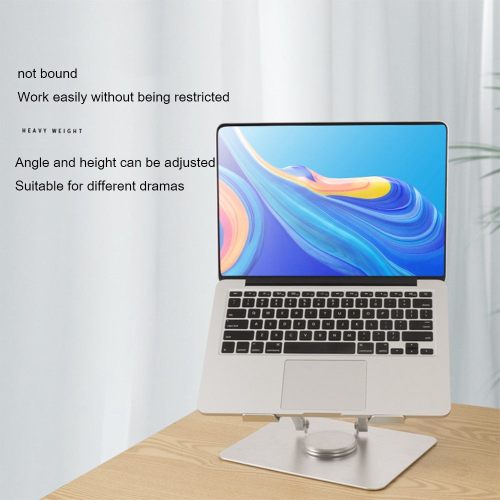 D086 Desktop Laptop Lifting Bracket 360 Degree Rotating Aluminum Alloy Folding Notebook Stand