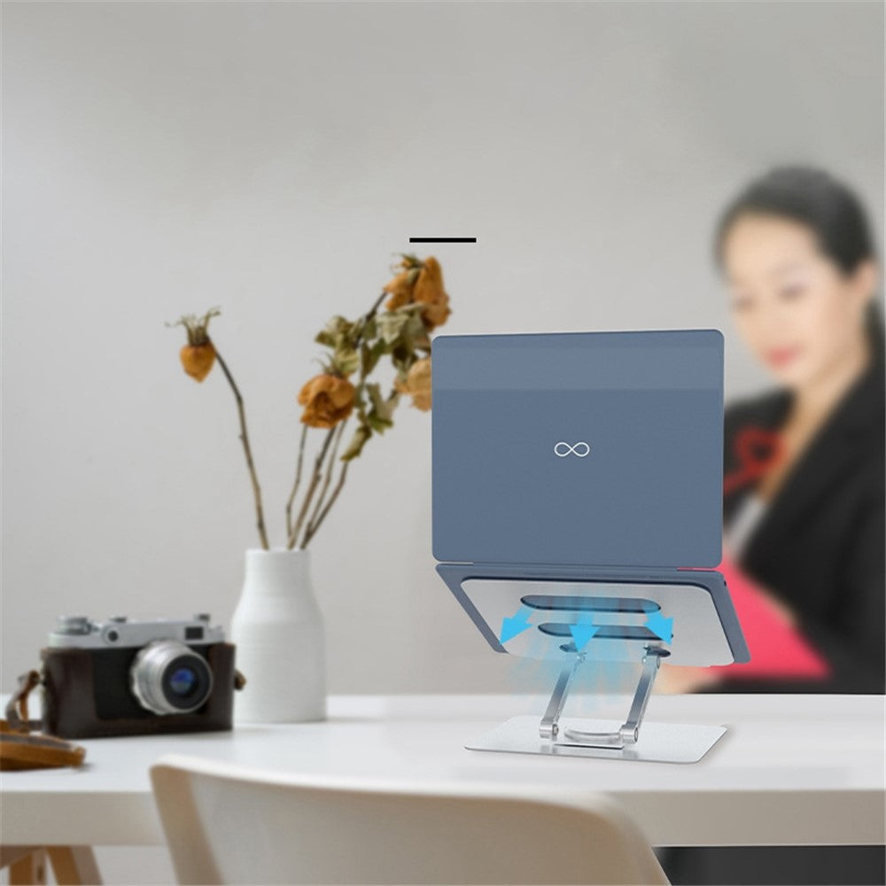 D086 Desktop Laptop Lifting Bracket 360 Degree Rotating Aluminum Alloy Folding Notebook Stand