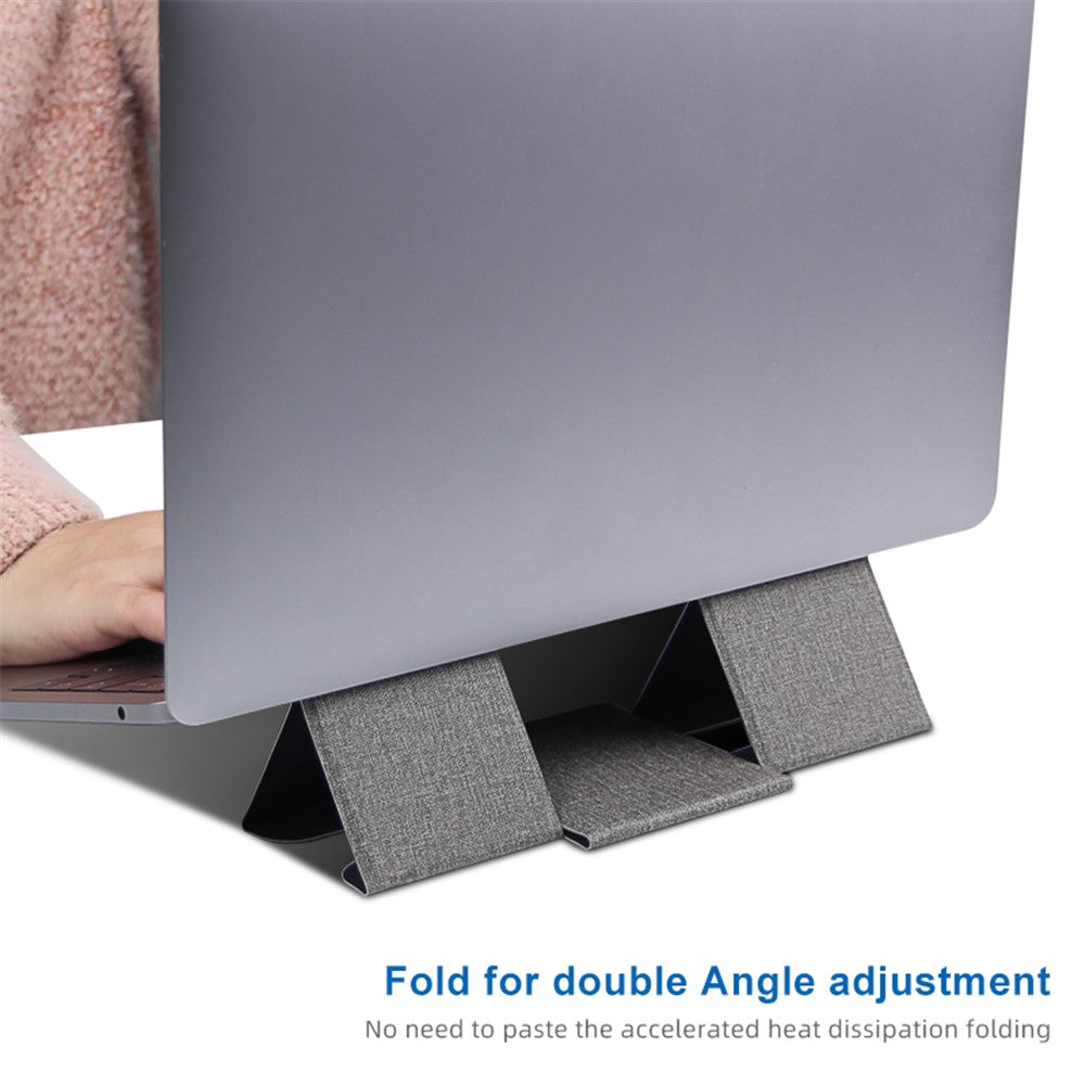 1124 Foldable PU Leather+Magnet Laptop Stand Mount Holder Notebook Computer Riser Bracket