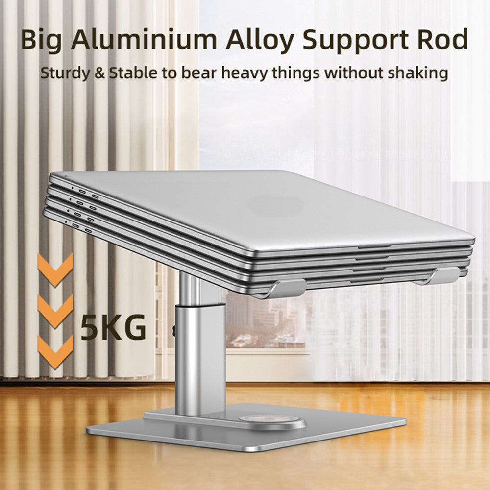 E7BW 15W Wireless Charger Aluminum Alloy Desktop Stand Laptop Riser