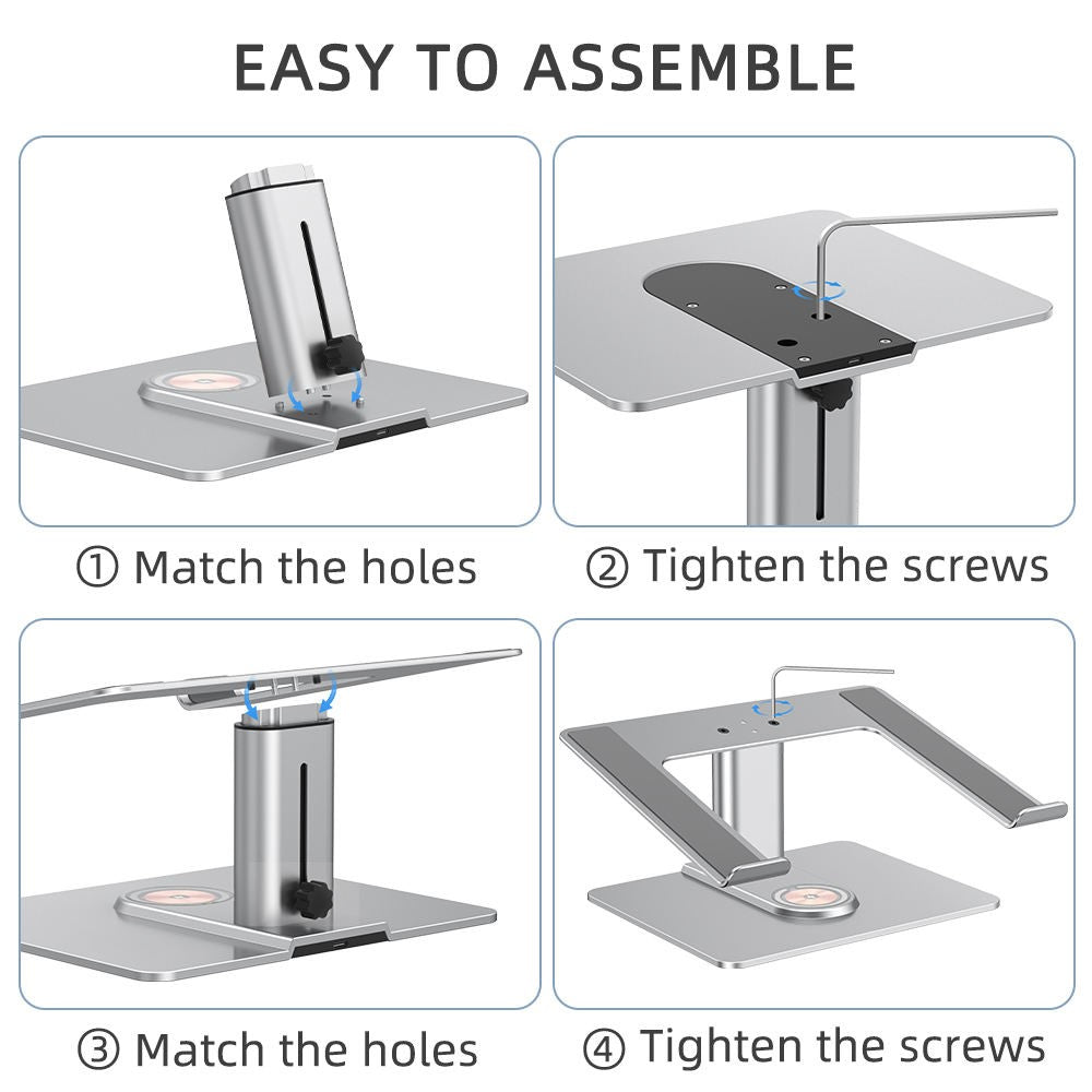 E7BW 15W Wireless Charger Aluminum Alloy Desktop Stand Laptop Riser