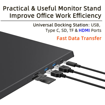 Z10Q Aluminum Alloy Computer Monitor Stand Riser USB Hub Docking Station Wireless Charger