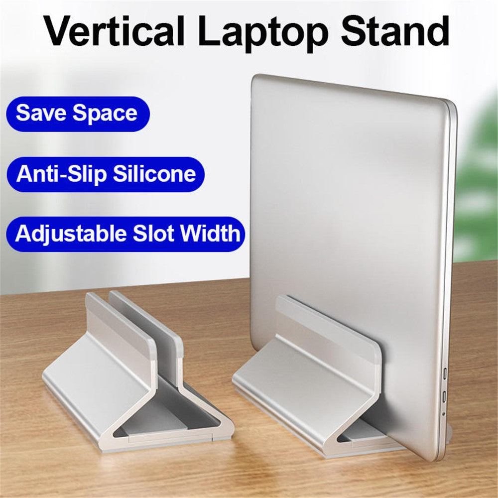C4 Adjustable Width Single Slot Storage Base for Notebooks and Tablets Aluminum Alloy Desk Stand