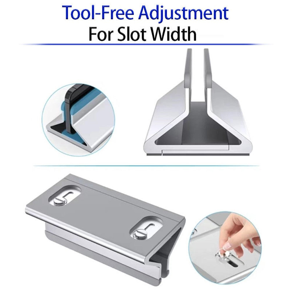 C4 Adjustable Width Single Slot Storage Base for Notebooks and Tablets Aluminum Alloy Desk Stand