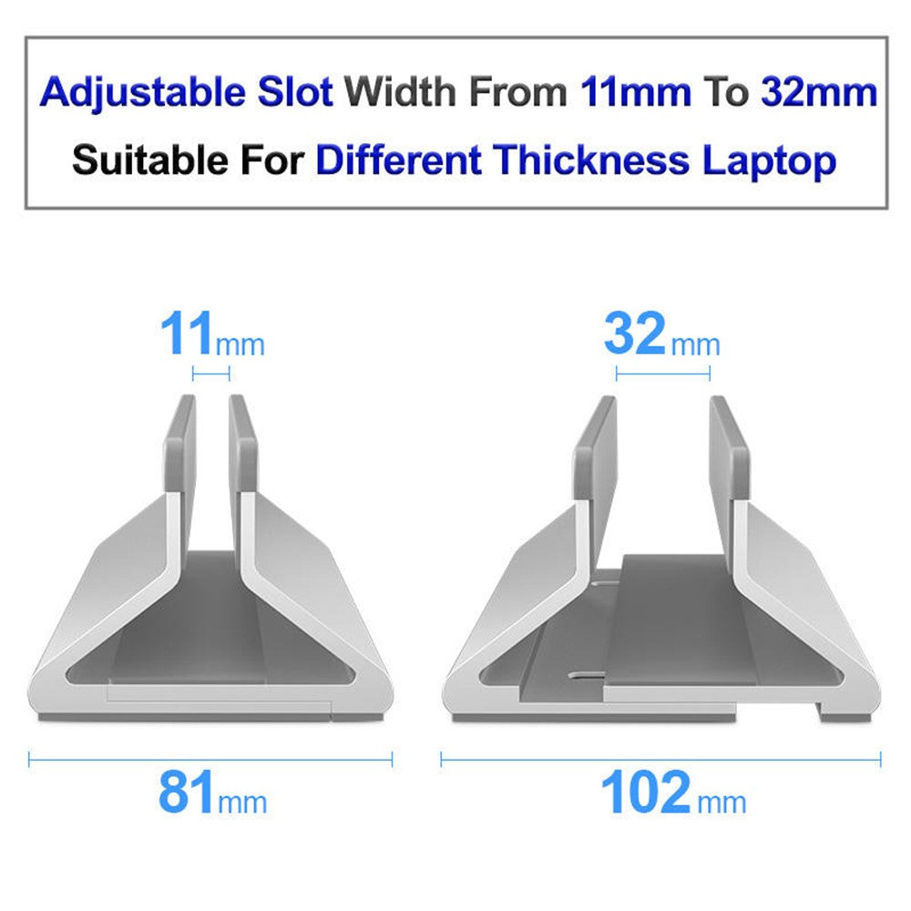 C4 Adjustable Width Single Slot Storage Base for Notebooks and Tablets Aluminum Alloy Desk Stand