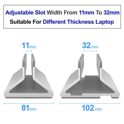 C4 Adjustable Width Single Slot Storage Base for Notebooks and Tablets Aluminum Alloy Desk Stand