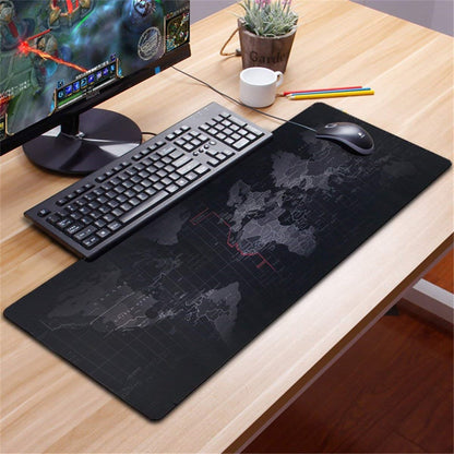 World Map Pattern RGB Luminous Mouse Pad Large Gaming Keyboard Mouse Mat Non-slip Desk Mat 800 x 300mm
