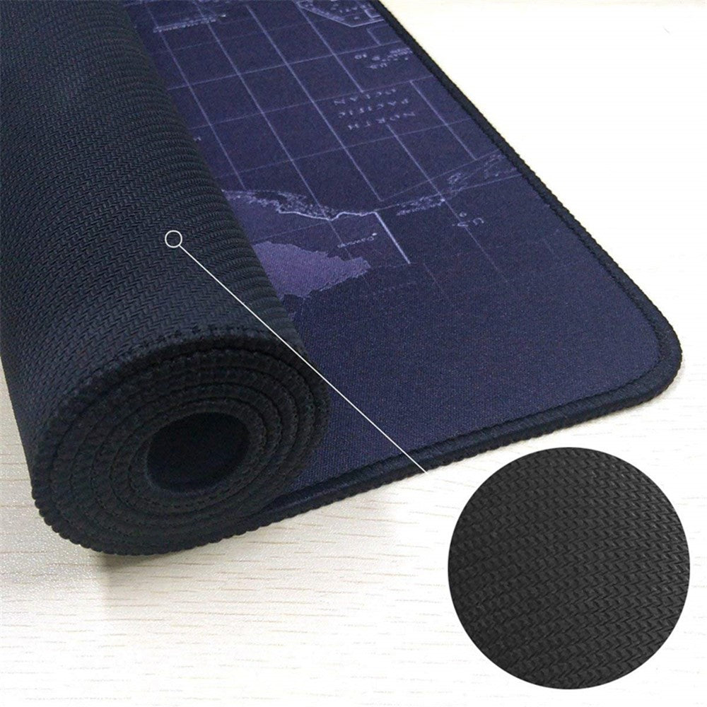 World Map Pattern RGB Luminous Mouse Pad Large Gaming Keyboard Mouse Mat Non-slip Desk Mat 800 x 300mm
