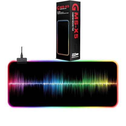 GMS-X5 Stitched Edges Non-Slip Rubber Base RGB Gaming Mouse Pad, Size: 300 x 800 x 4mm