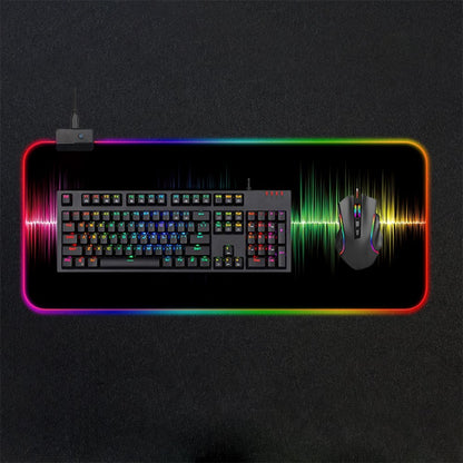 GMS-X5 Stitched Edges Non-Slip Rubber Base RGB Gaming Mouse Pad, Size: 300 x 800 x 4mm