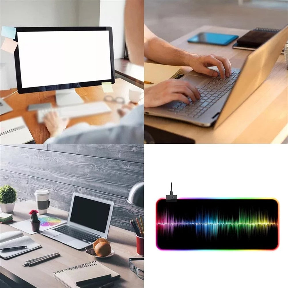GMS-X5 Stitched Edges Non-Slip Rubber Base RGB Gaming Mouse Pad, Size: 300 x 800 x 4mm