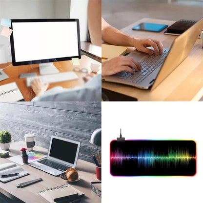 GMS-X5 Stitched Edges Non-Slip Rubber Base RGB Gaming Mouse Pad, Size: 300 x 800 x 4mm
