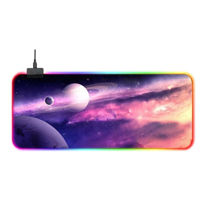 GMS-X5 Stitched Edges Non-Slip Rubber Base RGB Gaming Mouse Pad, Size: 300 x 800 x 4mm