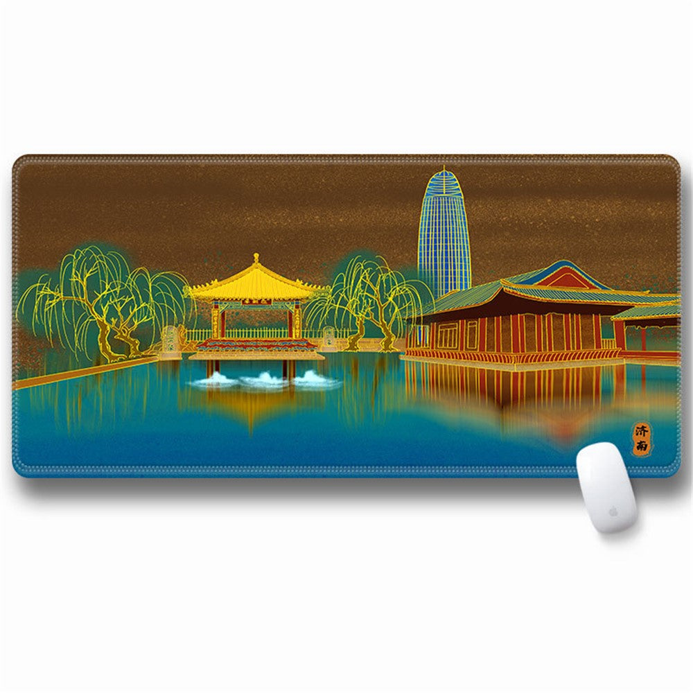 Computer Laptop Mouse Pad Chinoiserie Gaming Play Mat Office Desk Mat (Size: 300x600x2mm)