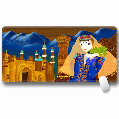 Computer Laptop Mouse Pad Chinoiserie Gaming Play Mat Office Desk Mat (Size: 300x600x2mm)