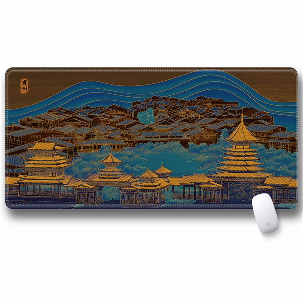 Computer Laptop Mouse Pad Chinoiserie Gaming Play Mat Office Desk Mat (Size: 300x600x2mm)