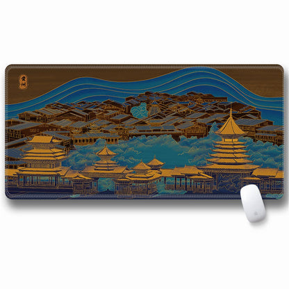 Computer Laptop Mouse Pad Chinoiserie Gaming Play Mat Office Desk Mat (Size: 300x600x2mm)
