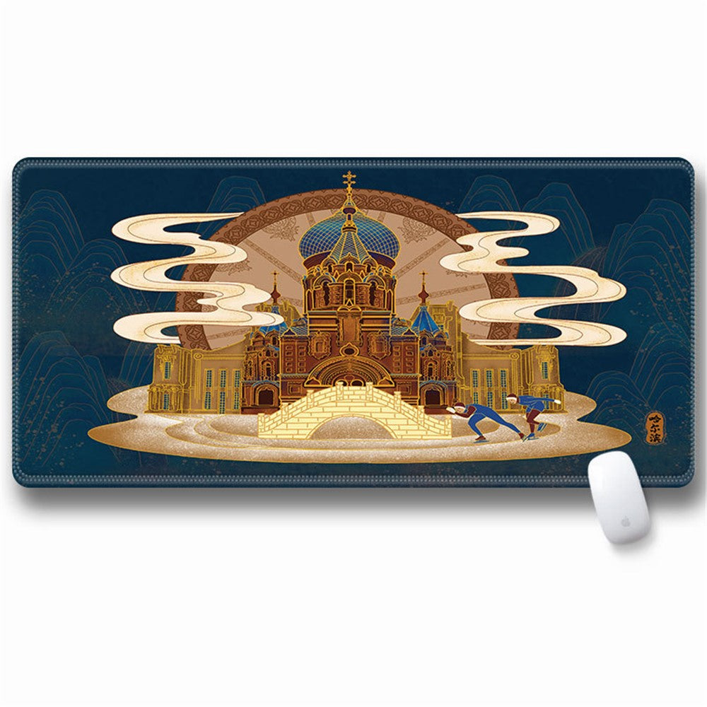 Computer Laptop Mouse Pad Chinoiserie Gaming Play Mat Office Desk Mat (Size: 300x600x2mm)