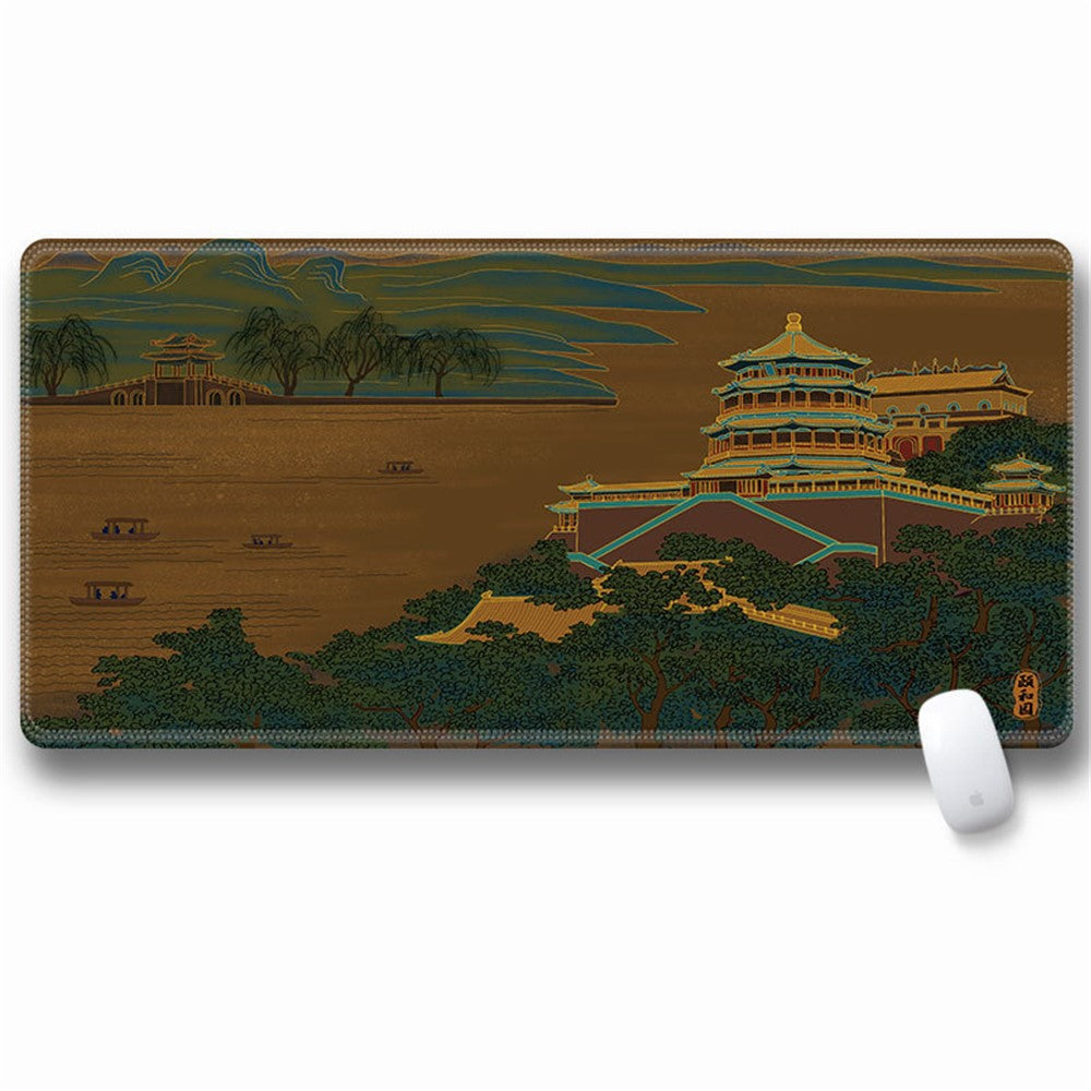 Computer Laptop Mouse Pad Chinoiserie Gaming Play Mat Office Desk Mat (Size: 300x600x2mm)