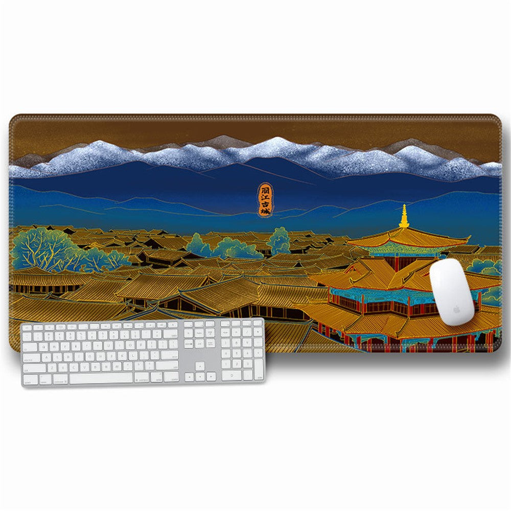 Computer Laptop Mouse Pad Chinoiserie Gaming Play Mat Office Desk Mat (Size: 300x600x2mm)