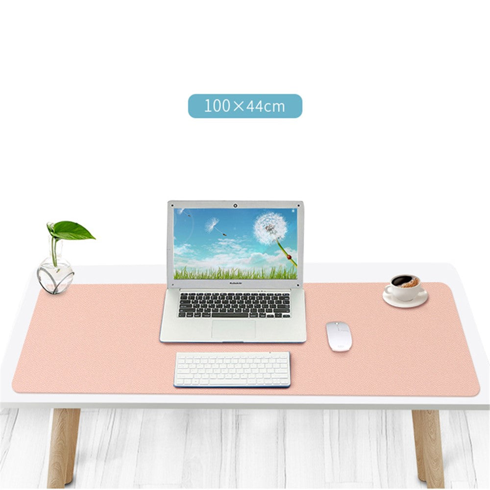ZD02 100x44cm Double-sided Keyboard Mouse Pad Waterproof PU Leather Large Computer Desk Mat