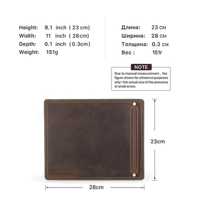 CONTACTS FAMILY Genuine Leather Mouse Pad Non-Slip Base Gaming Working Mousepad Mouse Mat, Size: 28x23cm